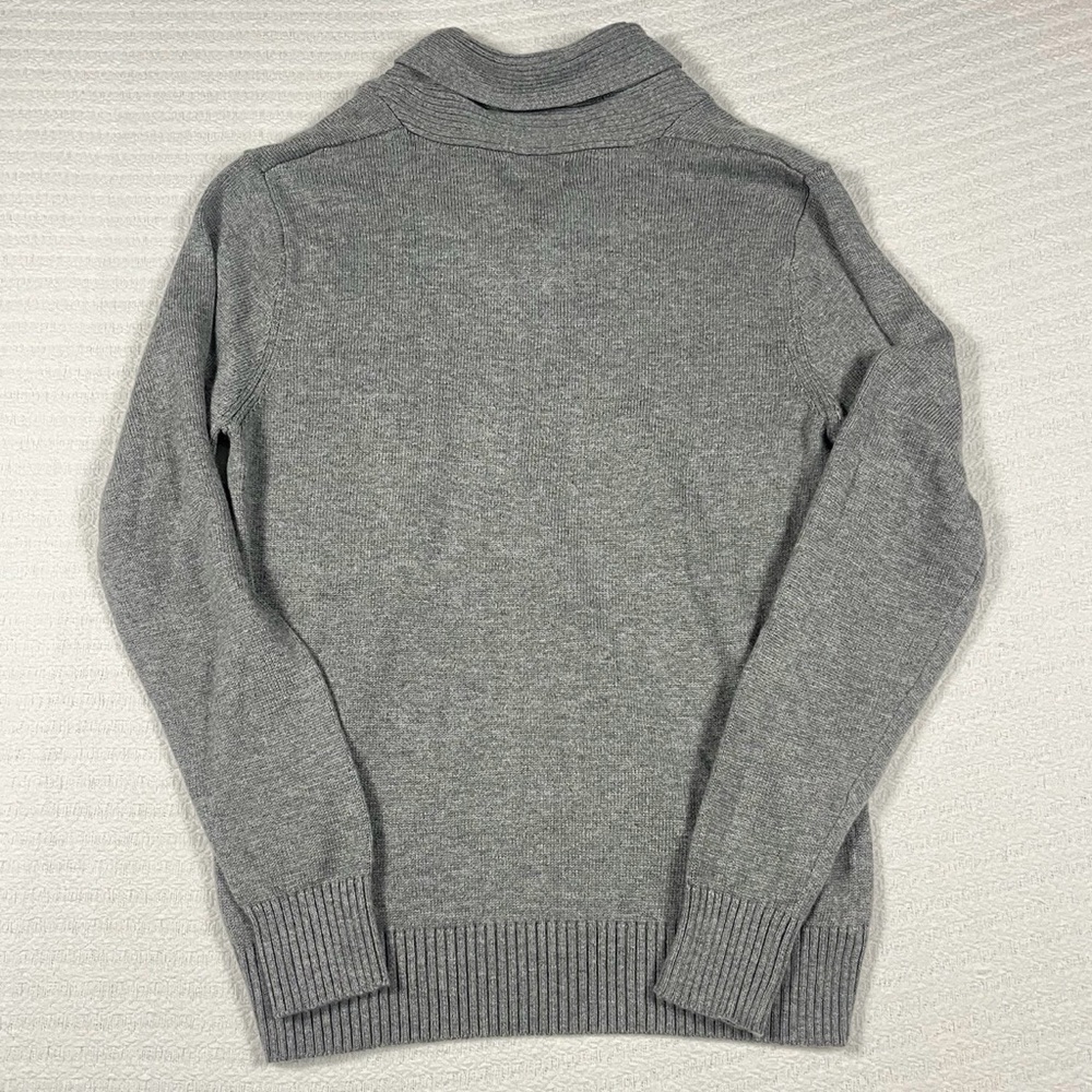 Tocco Reale Shawl Collar Sweater Men Large Gray Wool Cashmere Blend Grandpa Soft - Picture 11 of 12